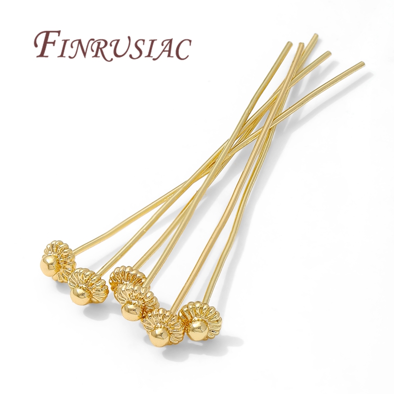 Flower Supplies - 10/20 Pezzi/Lotto Perni Placcati Oro 18K