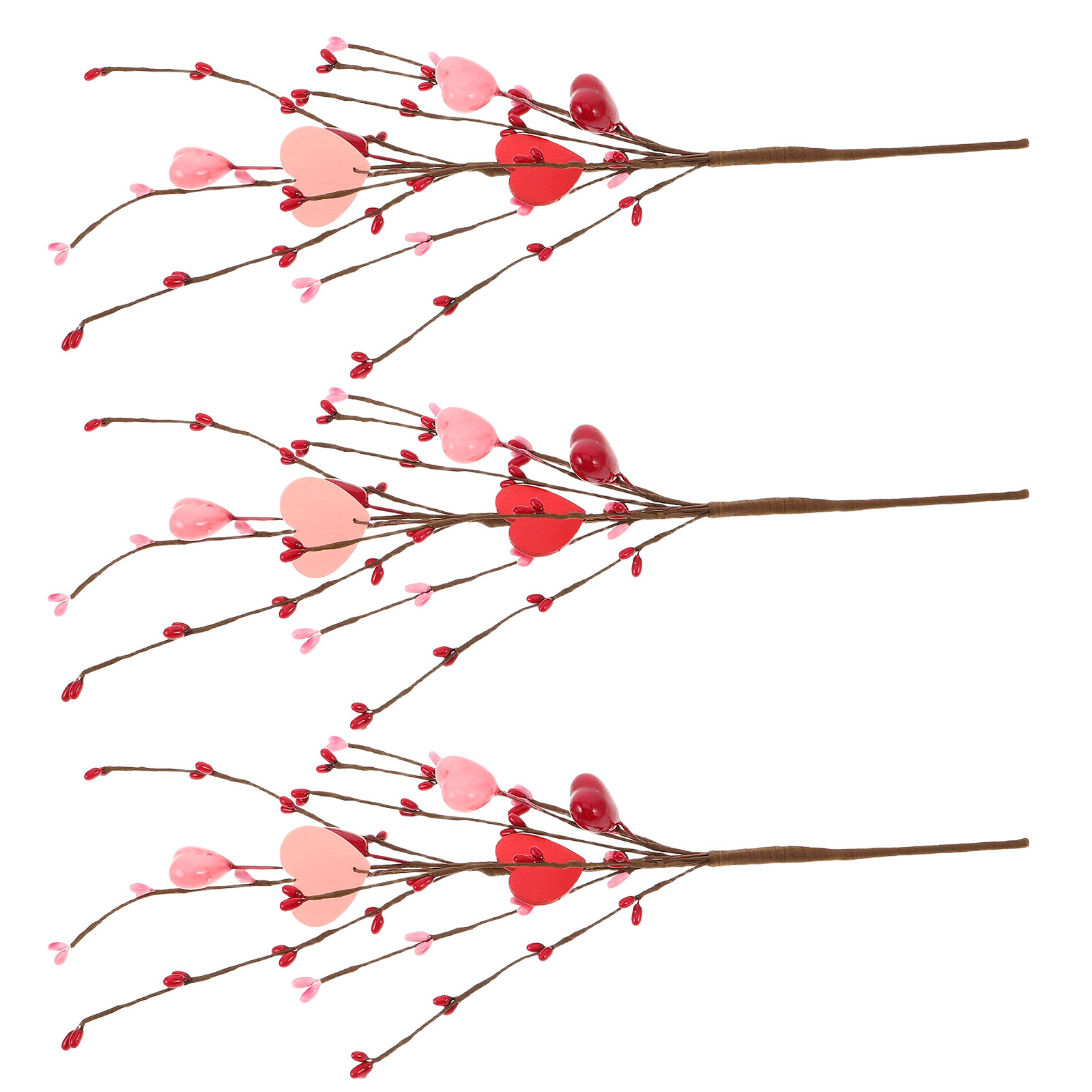 Floral Picks Wood - Set di 3 Decorazioni a Forma