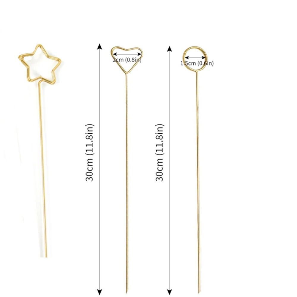 Floral Picks Wood - Supporti per Fiori in Metallo Dorato