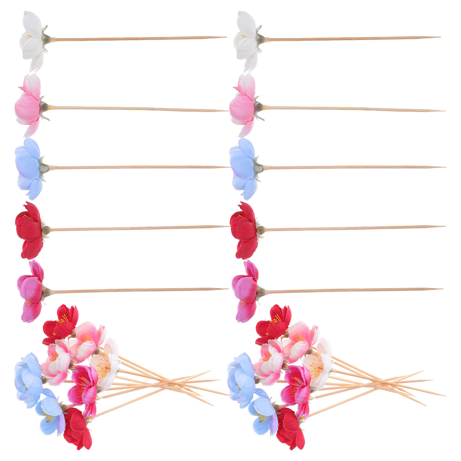 100 Pezzi di Eleganti Stuzzica - Floral Picks Wood recensione e prezzo