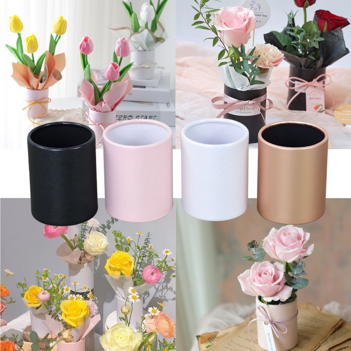 Set di 4 Mini Scatole Rotonde  - Florist Supply Paper recensione e prezzo