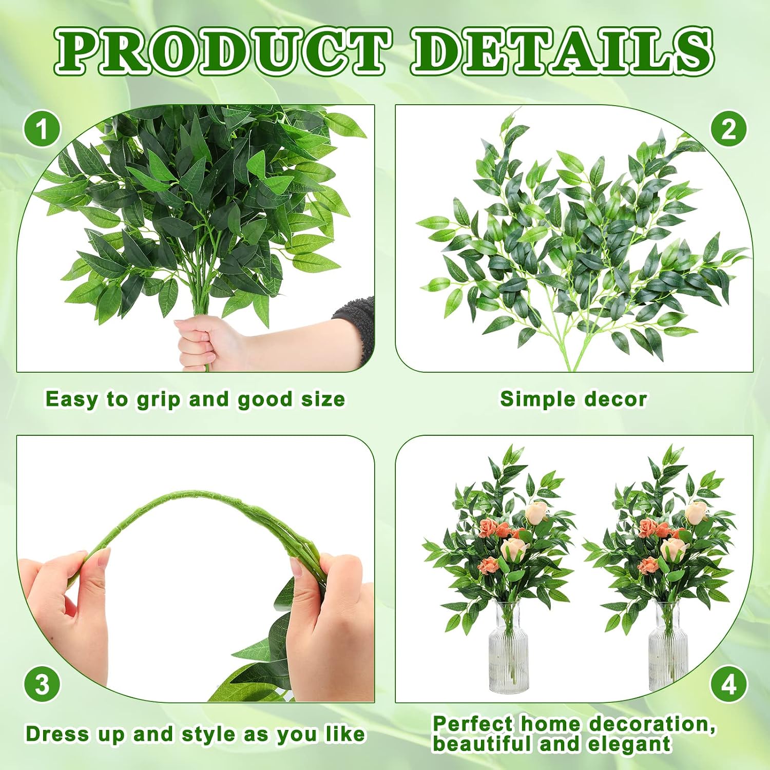 100 Pezzi di Steli Artificiali - Ruscus Stem Faux recensione e prezzo